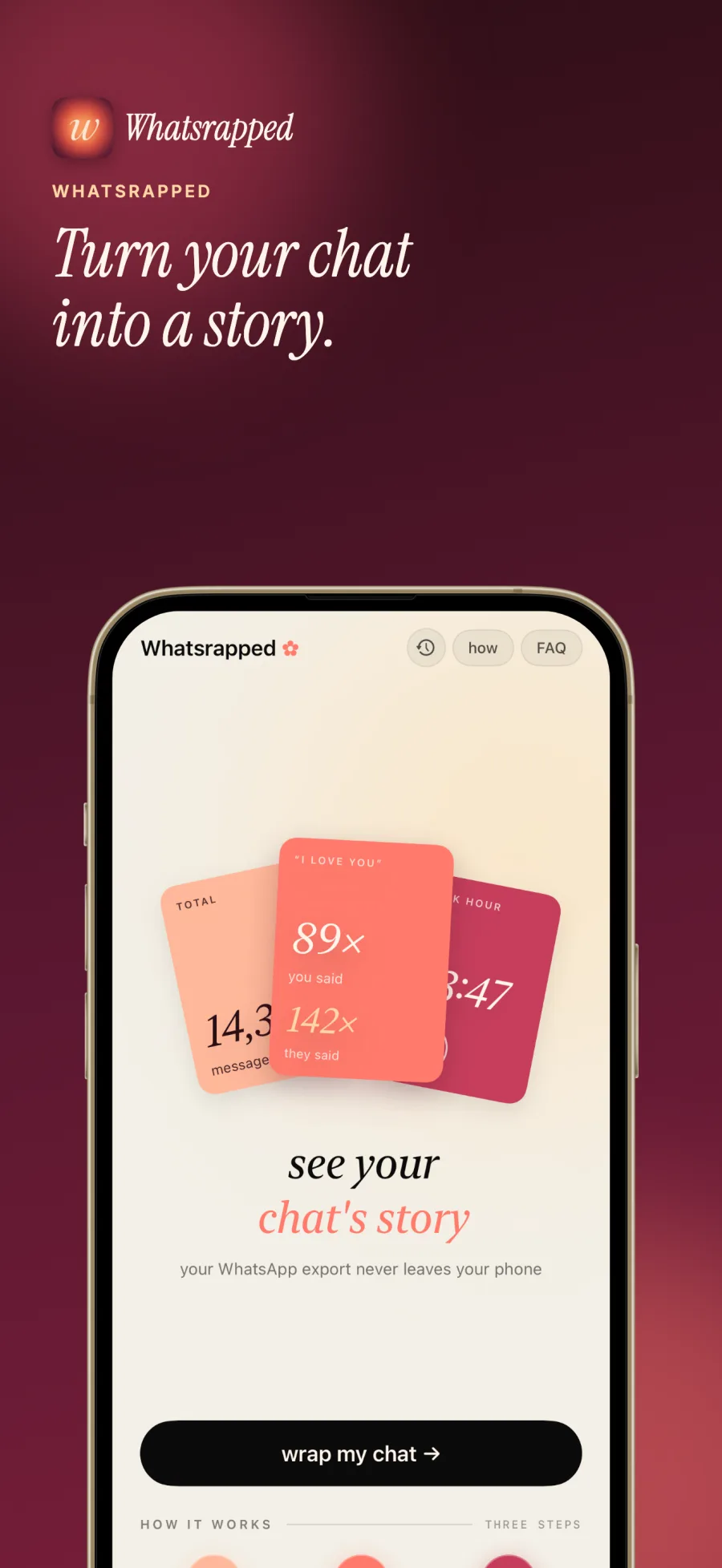 Whatsrapped home — turn your chat into a story